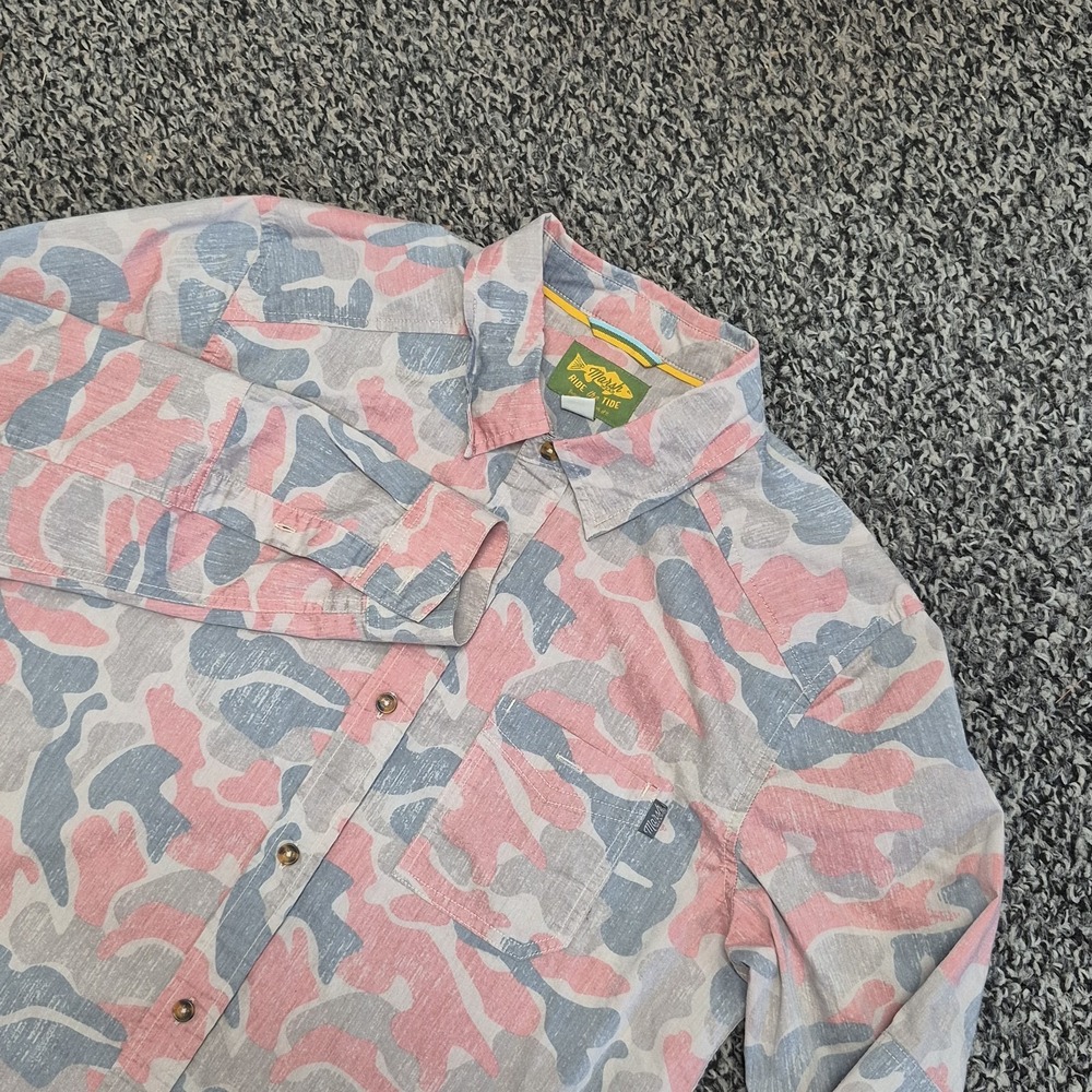 Marsh‎ Wear Mens Small Performance Fishing Shirt Camo Long Sleeve